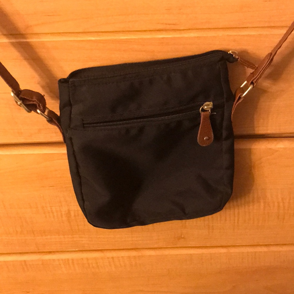 Black and brown cross body bag